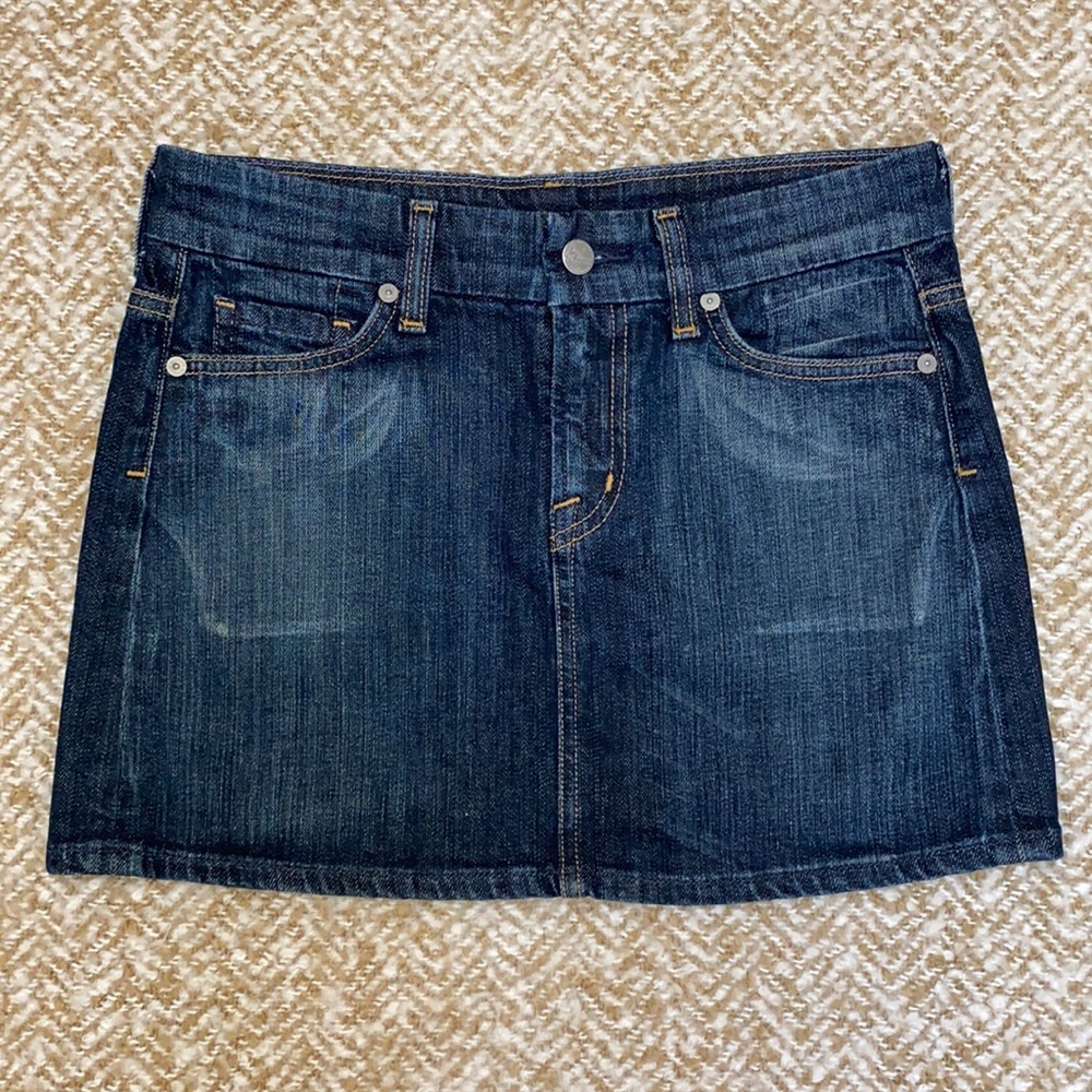 COH Brigitte Mini Skirt Denim 26 NWOT Made in USA